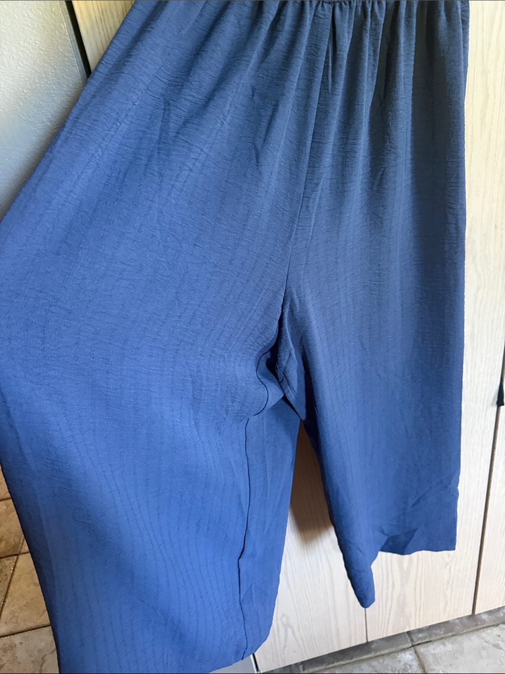 Smocked Square Neck Jumpsuit in Navy - Picture 5 of 5